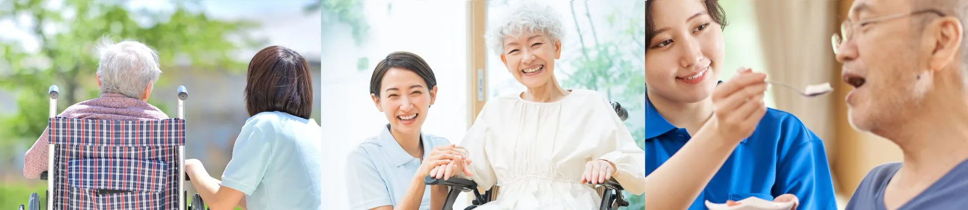 散歩の付き添い、車いすの方との談笑、食事の介助──デイサービスの一日の風景